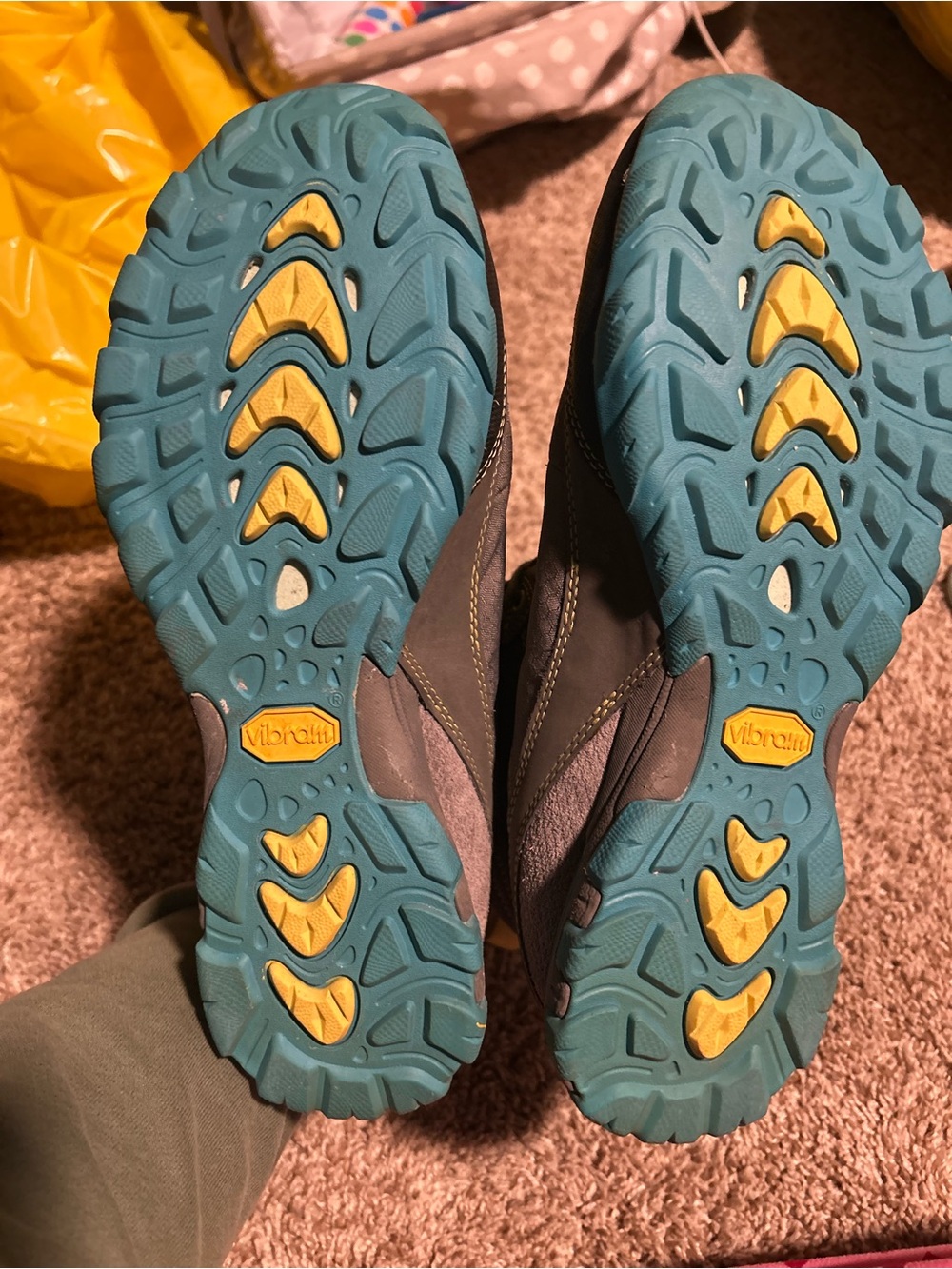 Ahnu Sugarpine Waterproof Hiking Boots Womens Size 9 Gray Teal Vibram - Picture 12 of 12